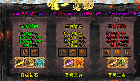 赞助称号属性展示